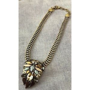 J. Crew Faceted Gem Gold/Jewel-Tone Statement Necklace